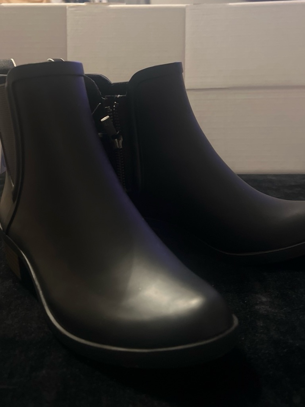 Lucky Brand Black Ankle Booties with Side Zip